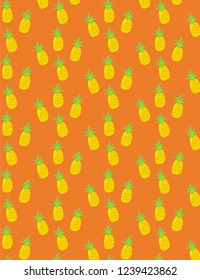 pineapple pattern vector. food background