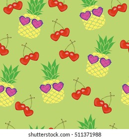 pineapple pattern - vector illustration