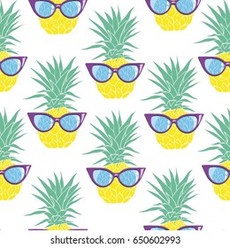 pineapple pattern, vector, illustration