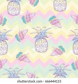 pineapple pattern, vector, illustration