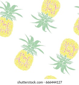 pineapple pattern, vector, illustration