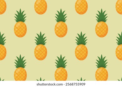 Pineapple pattern. Vector illustration in flat style.