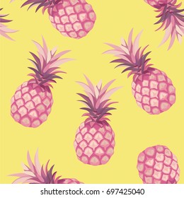 Pineapple pattern. Vector seamless texture.