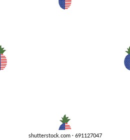 pineapple pattern white background seamless pattern vector illustration America 
