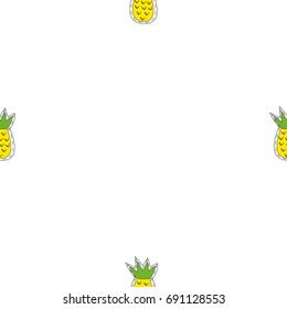 pineapple pattern white background seamless pattern vector illustration 