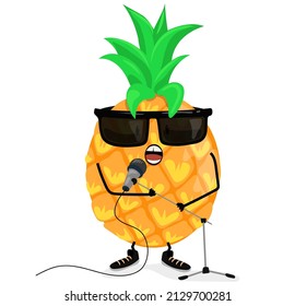 pineapple performing punk rock music