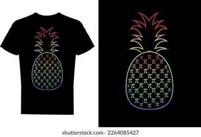 Pineapple Pi day t-shirt design template