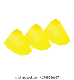 Pineapple pieces icon. Isometric of pineapple pieces vector icon for web design isolated on white background