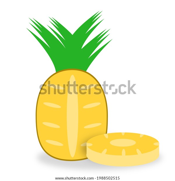 Pineapple Pineapple Pieces Vector Illustration On Stock Vector (Royalty