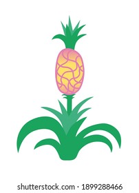 Ananas mit Früchten. Einzige Vektorgrafik.