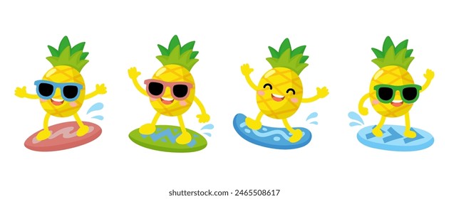 Pineapple Playing surfboard, Pineapple Surfboard Summer, fruit hello summer