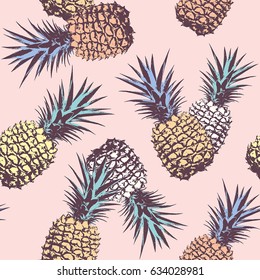 Pineapple Pop Art Seamless Pattern