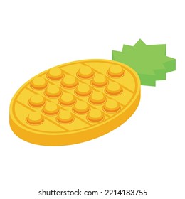 Pineapple popit toy icon isometric vector. Pop fidget. Sensory finger