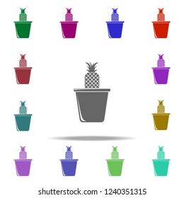 a pineapple in pot illustration icon. Elements of Fruit in pot in multi color style icons. Simple icon for websites, web design, mobile app, info graphics
