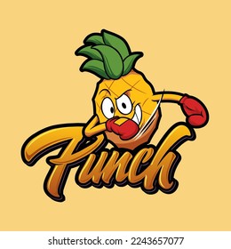 Pineapple Punch Illustration Logo Vector