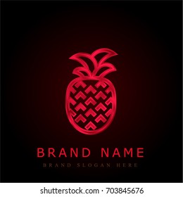 Pineapple red chromium metallic logo