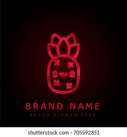 Pineapple red chromium metallic logo