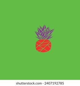Ananas in roten und violetten Farben