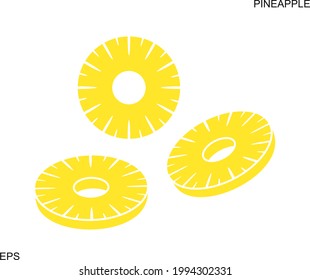 Pineapple ring. Isolated pineapple ring on white background