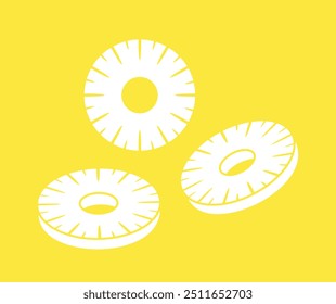 Pineapple ring. Isolated pineapple ring on white background