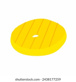 Pineapple ring slice toasted fruit. Vector illustration in cartoon flat style isolated on white background. For menu, logo, ingredients, dish composition, burger shop, restaurant, poster.