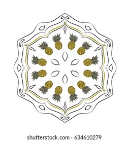 Pineapple round mandala.