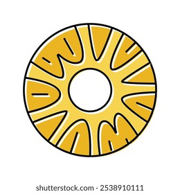 pineapple round slices color icon vector. pineapple round slices sign. isolated symbol illustration