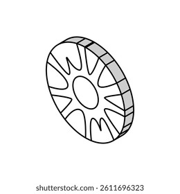 pineapple round slices isometric icon vector. pineapple round slices sign. isolated symbol illustration