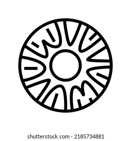 pineapple round slices line icon vector. pineapple round slices sign. isolated contour symbol black illustration