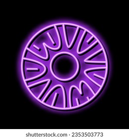 pineapple round slices neon light sign vector. pineapple round slices illustration