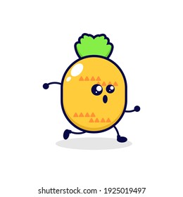 Pineapple run cute character illustration