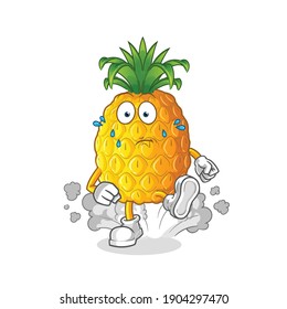 ilustración en ejecución de piña. vector de caracteres
