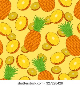 Pineapple. Seamless background.