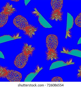Pineapple seamless background, pattern for design.