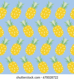 pineapple seamless with blue background