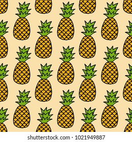 pineapple seamless doodle pattern