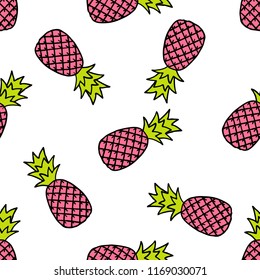 pineapple seamless doodle pattern