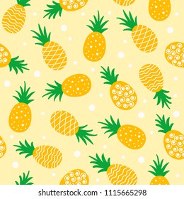 pineapple seamless pattern background. vector illustration.