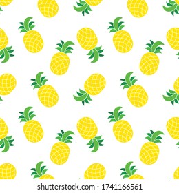 Pineapple Seamless Pattern Background Vector