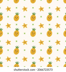 pineapple seamless pattern background vector