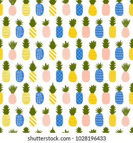 Pineapple seamless pattern. Cute background.