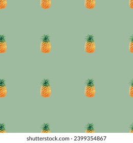 Pineapple Seamless Pattern Design with background