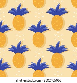 pineapple seamless pattern, hand drawing