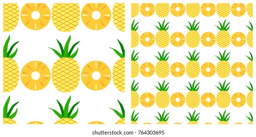 Pineapple seamless pattern on transparent background