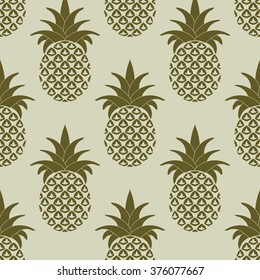 Pineapple. Seamless Pattern with Pineapples.  Summer Pineapple fruit background. Pineapple Vector