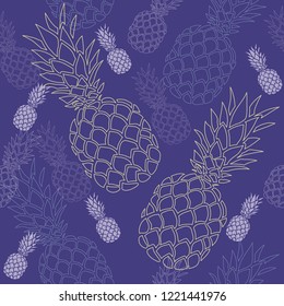 PINEAPPLE SEAMLESS PATTERN PRINT ILLUSTRATION VECTOR for background, wallpapers,surface pattern design