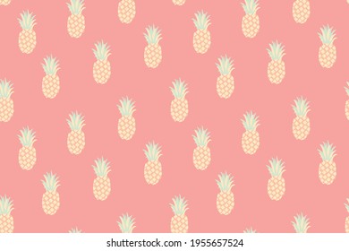 Pineapple seamless pattern. Repetitive vector illustration. EPS 10.