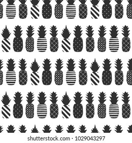 Pineapple seamless pattern. Scandinavian background