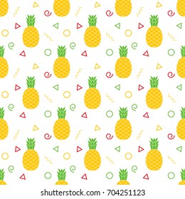 pineapple Seamless  pattern.   summer pattern, background.  Good for  wallpaper, design for fabric and decor. 