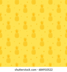 Pineapple seamless pattern. Summer tropical all over print.